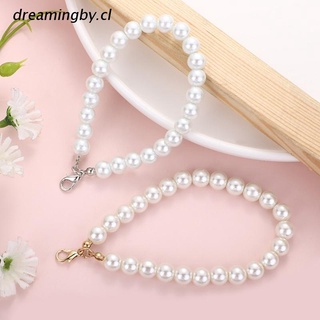dreamingby.cl 5pcs imitación perla correa de cadena para cartera perlas blancas cordón llavero correas de mano kit para llaves monedero