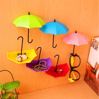 3 pzs ganchos decorativos coloridos para paraguas