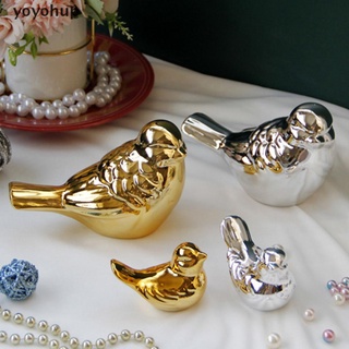 yoyohup figuras de oro de plata nórdica para pájaros/figuras doradas/accesorios para decoración del hogar/estatuilla de pájaros cl