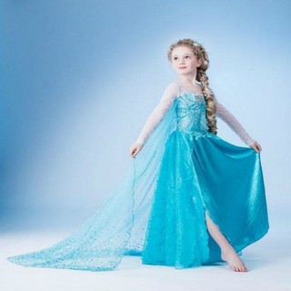 Vestido De Niña Congelado Elsa Anna Cosplay Fiesta Princesa Halloween Disfraz De Fantasía