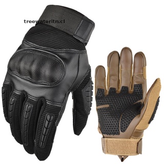 treewateritn: guantes de piel sintética con pantalla táctil para motocicleta, dedo completo, equipo de protección, bicicleta de carreras [cl]