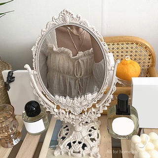 Espejo de maquillaje Cutelife nórdico plata de plástico Vintage espejo decorativo dormitorio espejo Ins mesa Irregular de pie espejo de vidrio