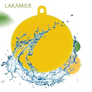 LAKAMIER Washing Sponges Cleaning Brush Cleaner Silicone Dishwashing Kitchen Supplies Dish Bowl Multi-Functional Scouring Pads Fruit Vegetable/Multicolor