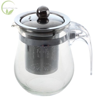 tetera de vidrio transparente resistente al calor de 350 ml infusor de acero inoxidable para té de flores (1)