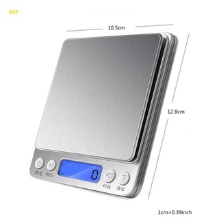 Wer Digital báscula de cocina Mini bolsillo de acero inoxidable joyería de precisión balanza electrónica peso oro gramos