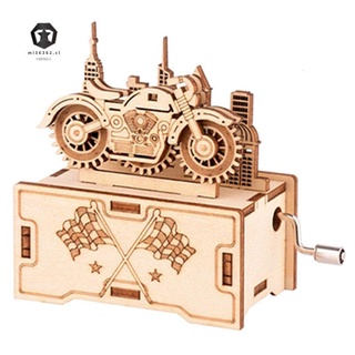 creativo diy motocicleta caja de música de madera el kits de construcción de montaje de juguete regalo para niños adultos