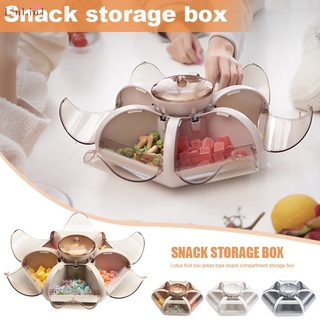 Fashion Lotus Fruit Box - bandeja de frutas para sala de estar, transparente, tipo de prensa, compartimento para aperitivos