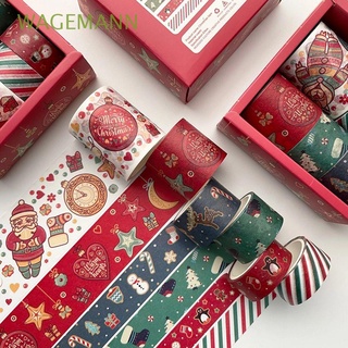 WAGEMANN 6 pcs/box Christmas Tape Set Gift Decorative Tape Masking Tape DIY Scrapbooking Creative Office Supplies Scrapbooking Sticker Tape Sticker Handbook Decor Adhesive Tape