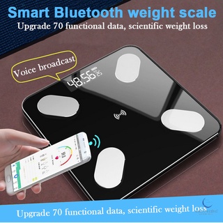 Balanza electrónica inteligente compatible con Bluetooth pantalla Digital de carga USB básculas de grasa corporal