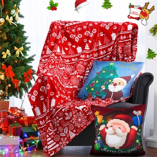 Cfstore 45x45cm Christmas Pillow Case Santa Claus Polyester Cushion Cover Snowman Elk Xmas Gift Home Sofa Decoration
