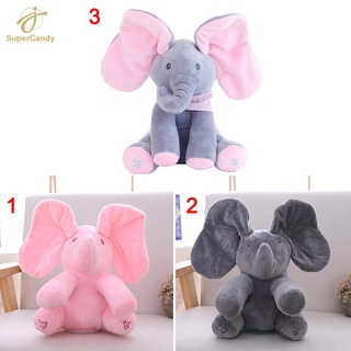 HelloKimi peluches Peekaboo elefante juguetes de peluche suave Peek-a-boo elefante muñeca escondite (5)