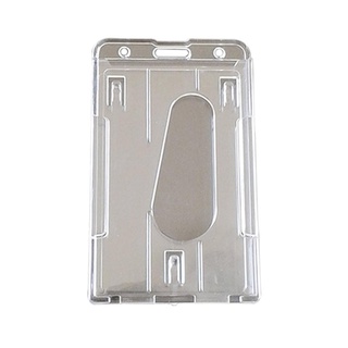 Double-sided PC Hard Plastic Card Holder Vertical Version Transparent Badge