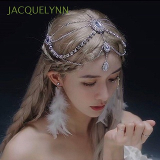 jacquelynn exquisito cristal cabeza cadena tocado accesorios de pelo frente cadena mujeres novia lujo bohemia chica simple diadema/multicolor