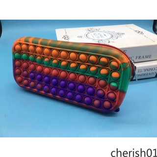 Pop It Push Bubble Sensory caja De papelería Fidget juguetes De juguete Anti estrés Anti estrés para aliviar estrés para estudiantes adolescentes cherish01