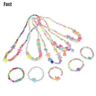 [Interfunfact] 1set nuevo collar de cuentas para niños coloridos niñas Bubblegum hecho a mano para niños juguete [caliente]