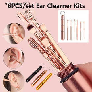 [enjoysportsbi] 6 unids/set de acero inoxidable espiral oreja cuchara herramienta removedor de cera de oreja kit limpiador [caliente]