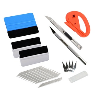 Kit de rascador de tinte de ventana herramientas de envoltura de vinilo cuchillas cortador de fieltro (1)