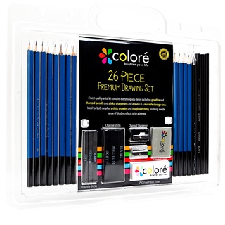 Colore 26Pcs/Set Sketch & Drawing Pencils Wood Pencil Art Sketching Painting Supplies Drawing Set