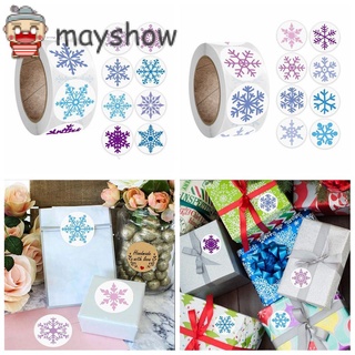 Mayshow - pegatinas de papel para hornear, diseño de copos de nieve, decoración de navidad, tarjetas, sobres, papelería, 1 pulgada