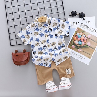 niño niños bebé niño floral camiseta tops+pantalones cortos pantalones 2 piezas conjunto de ropa