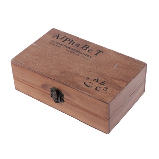 10mk 70pcs vintage diy número y alfabeto letra madera sellos de goma conjunto con caja de madera