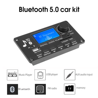 Placa decodificadora de pantalla Lcd Bluetooth 5.0 Mp3 pantalla Lcd para Dc 12V Wma decodificación reproductor Mp3 con función de grabación módulo de Audio Wav Tf Usb Radio Fm