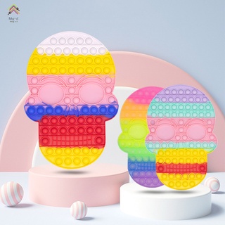 cráneo de silicona descompresión juguete empuje burbuja fidget sensorial juguete de pensamiento de entrenamiento juego de rompecabezas para niños adultos (2)