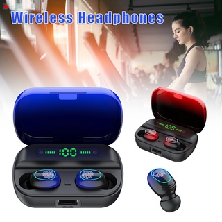 Wireless Earphones Compatible with Bluetooth 5.0 Mini In-Ear Sports Headsets Digital Display Stereo Earbuds