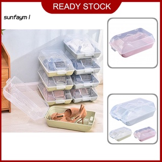 sunfa groove clip cajas de almacenamiento de zapatos transpirables de plástico transparente apilable cajas de zapatos multiusos para dormitorio