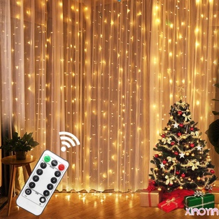 3x3m 300led cortina de luces led con control remoto usb/decoración navideña