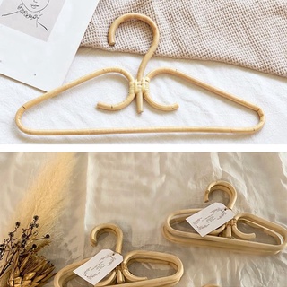 Percha de ropa de ratán Natural de ratán tejido a mano gancho percha para el hogar armario ropa organizador estante decoración pequeña (4)