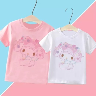 Lindo conejo de dibujos animados niñas T-shirt verano niña bebé Top niños blanco manga corta Casual rosa ropa