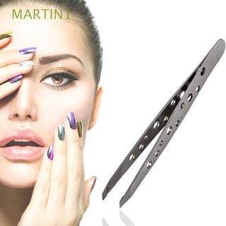 Martin1 pinzas de alta calidad de moda clip de cejas enhebramiento pinzas profesionales de acero inoxidable pinzas de barba pinzas de maquillaje caliente herramientas de maquillaje biselado clip de cejas/Multicolor