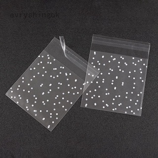 Evryshingok 100 unids/pack pequeño punto bolsa de plástico de navidad transparente para galletas bolsa de embalaje