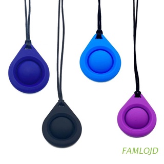 FAMLOJD Baby Silicone Teether Sensory Chewing Pendant Soother Necklace Teething Nursing Biting Toy for Newborn Infants Gifts