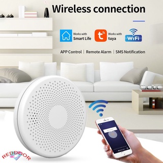 Door Detector de humo Tuya inteligente WiFi Sensor de luz alarma de alta sensibilidad seguridad del hogar RED