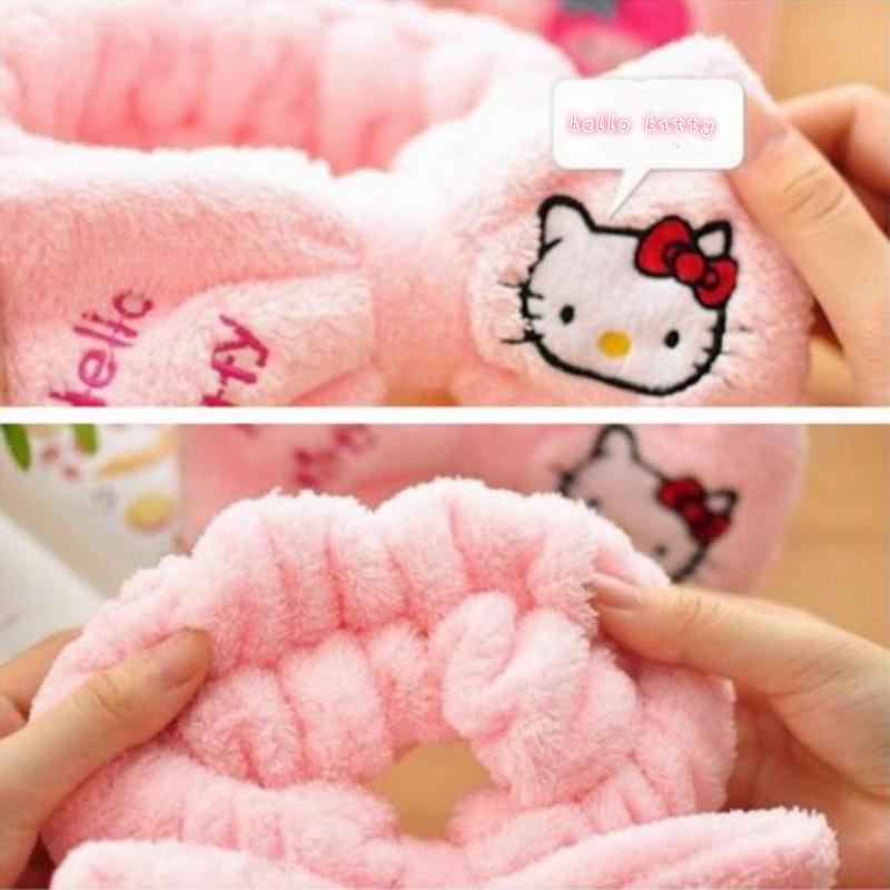 banda para el cabello rosa hello kitty suave toalla con lazo