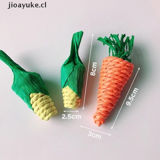 yuke hámster conejo masticar juguete mordedura dientes juguetes de maíz zanahoria tejida bolas molar juguetes. (7)
