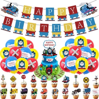 thomas and friends dibujos animados tema fiesta de cumpleaños conjunto de decoración lindo pastel topper banner suministros de regalo accesorios de alta calidad