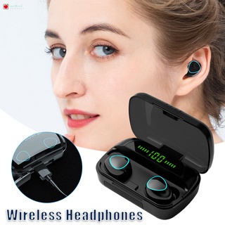 Wireless Earphones Compatible with Bluetooth In-Ear Earbuds Waterproof LED Digital Display Earphones
