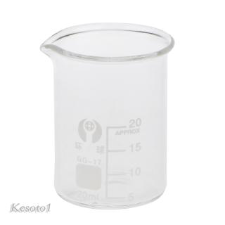 Vaso de medición de laboratorio (20 ml), graduado Labware baja forma - jarras de vidrio borosilicato