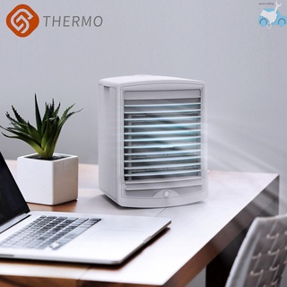 THERMO 3 en 1 portátil aire acondicionado Ultra silencioso enfriador de aire con 4 velocidades de viento/inducción del cuerpo humano/4000mAh batería humidificador de escritorio ventilador de niebla para el hogar/oficina/Dorm