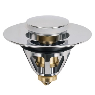Universal Stainless Steel Bullet Core Push Type Basin Pop-up Drain Filter