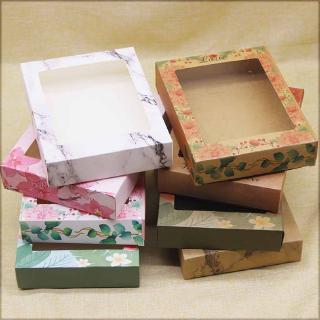 10pcs caja kraft con papel de ventana caja de regalo para tartas embalaje para boda casa fiesta embalaje regalos de navidad suppiles (1)