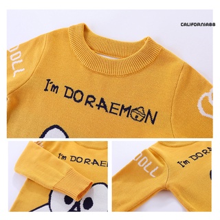 Cf88Yyt niños otoño de manga larga letras Doraemon prendas de punto niños suéter caliente jersey (4)