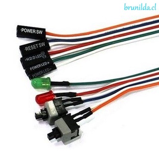 BRUNILDA Cables De Ordenador Duraderos ATX Caso Reset Conectores 65cm HDD Luz LED PC De Escritorio De Alimentación En El Interruptor Cable
