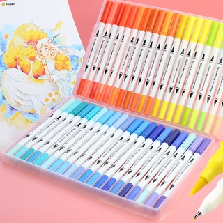 Double-headed Watercolor Pen Kit with Soft-tip & Needle Tip 12/24/36 Color Water-based Painting Pen Set for DIY Craft (2)