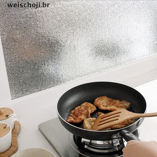 Wei 2m*40cm autoadhesivo impermeable papel de aluminio a prueba de aceite de cocina pegatina de pared.