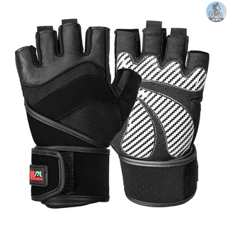 Guantes de medio dedo deportivos de protección completa de muñeca guantes de dedo corto Fitness guantes transpirables de gamuza guantes de cuero para hombres mujeres