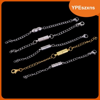 5 piezas chapado en oro plateado cierre magnético collar cadena extensor broche de langosta